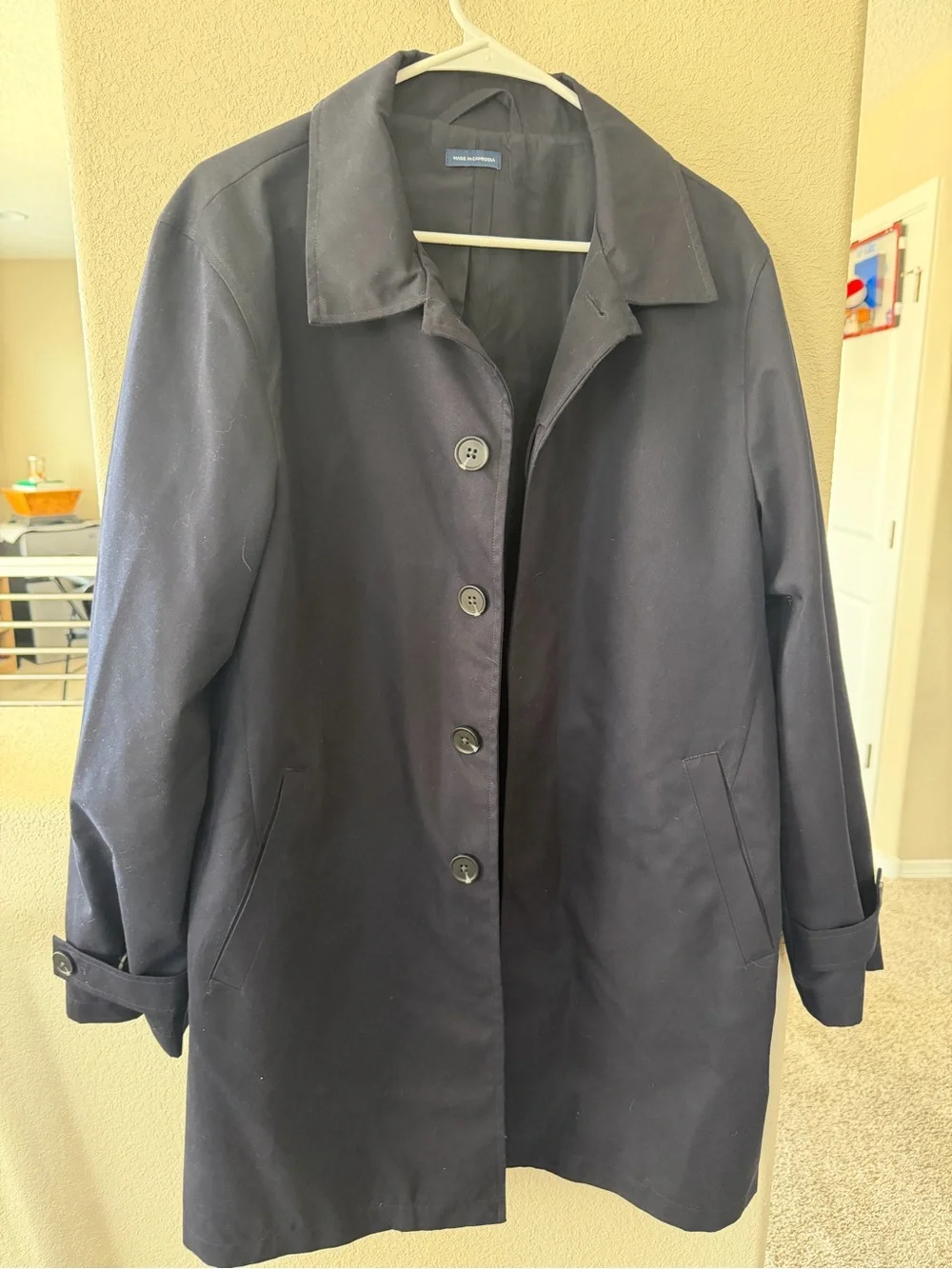 Stafford Navy Single-Breasted Trench Coat